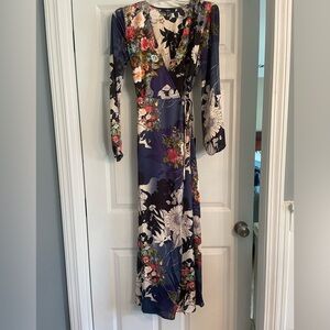 Floral Print Wrap Maxi Dress